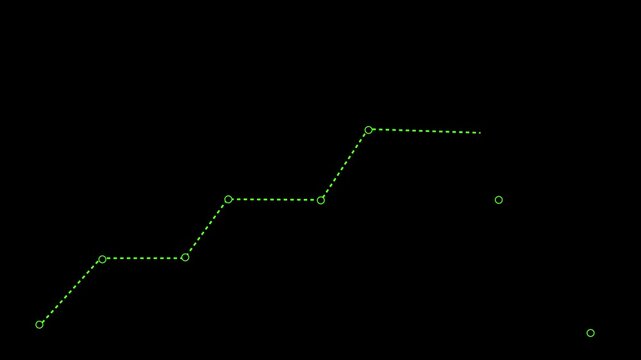 Line graph with increasing values on black background data visualization chart visualization statistics trend increase