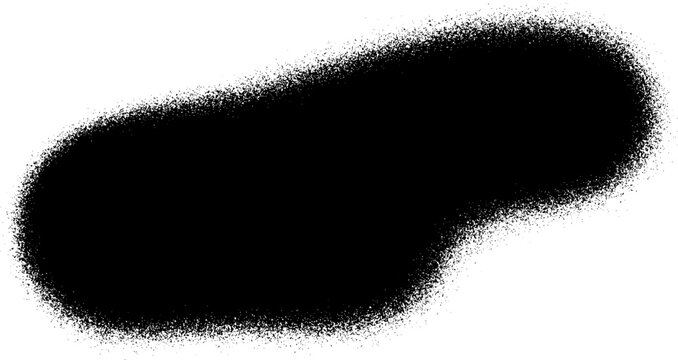 Abstract black grainy spray paint blob