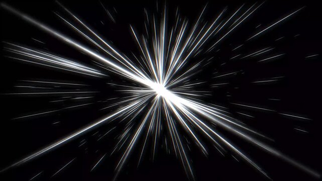 White warp speed light rays 