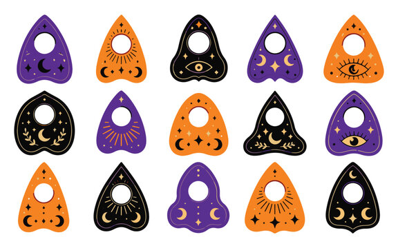 Mystical Halloween Planchette Clipart Bundle