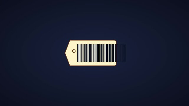 Minimalist barcode price tag animation for retail and e-commerce marketing 4k shopping