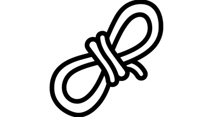 Simple black and white illustration of a coiled rope knot on a white background. © Lah