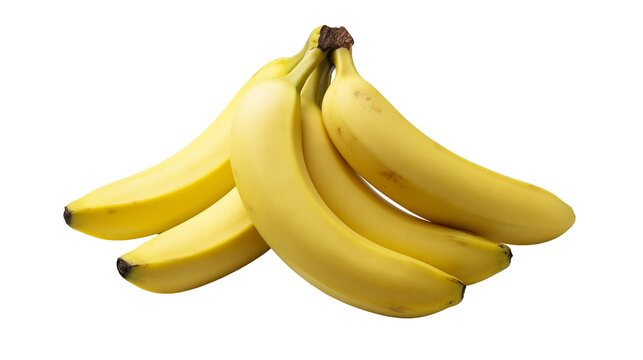Bunch of ripe yellow bananas with brown tips