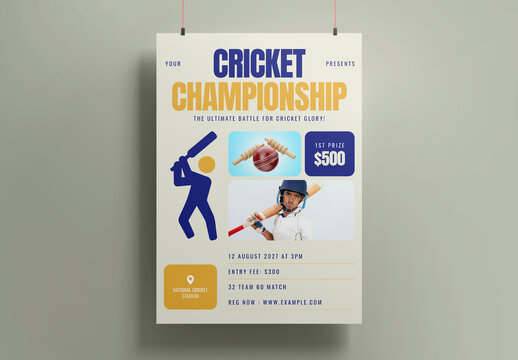 Cricket Championship Poster Layout