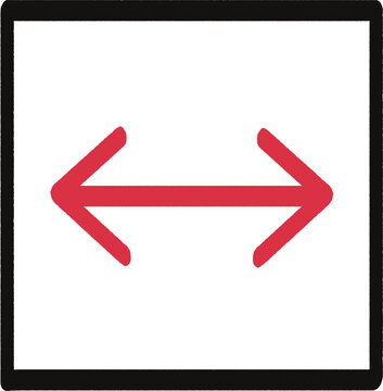 Red double horizontal arrow exchange icon symbol isolated on background