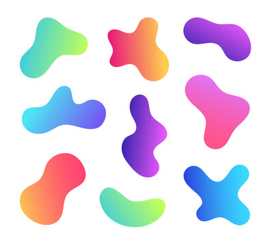 Vector set of colorful abstract design elements - organic blob shapes