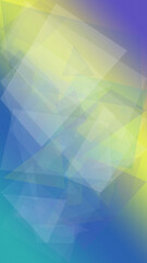 Obraz premium Abstract geometric shapes in blue, teal, and yellow form a soft gradient backdrop, creating a calm modern tech feel for web, presentations, and design layouts.