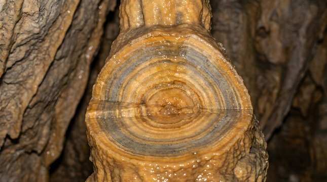 Cave Stalagmite Rings Close Up