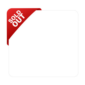 Sold out page corner ribbon. vector illustration