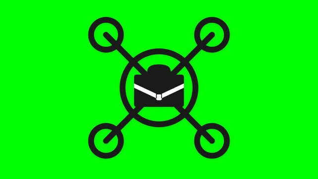 Modern Business Iconography with Briefcase and Drone Elements.