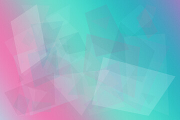Obraz premium Abstract pastel geometric shapes blend teal and pink tones in a modern soft look, ideal for design backgrounds, presentations, and websites with copy space.