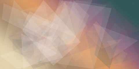 Obraz premium Geometric polygon abstract background with soft warm beige and muted teal gradients, creating a calm modern mood for design layouts, banners, and websites with copy space.
