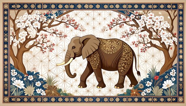 Elephant Art Pattern.