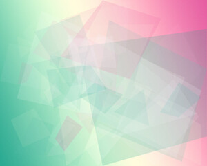 Obraz premium Abstract pastel geometric polygon shapes in mint, pink, and white create a soft modern background with copy space for design, branding, and marketing.