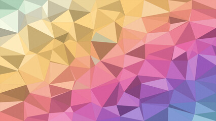 Fototapeta premium Abstract low-poly polygon pattern with pastel yellow, pink, and purple tones, creating a soft geometric mood for design backgrounds, branding, and flyers.