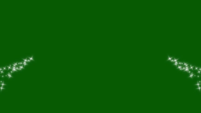Glowing starry sky with magical twinkling stars. sparkle shining night background, blinking glitter light animation, glowing green screen, fairy star effects, 4k cinematic motion graphics