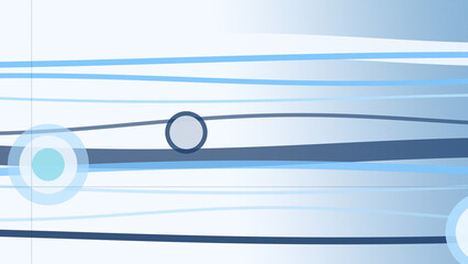 A clean modern banner with blue horizontal stripes and a circular icon, creating a calm corporate look with generous copy space for ads and web headers.
