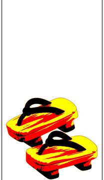 Asian wooden sandals or clogs