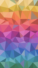 Fototapeta premium Colorful geometric polygon pattern in a modern abstract style, blending warm to cool gradients for creative backgrounds, design layouts, and tech branding.