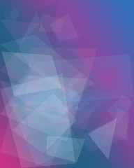 Obraz premium Abstract polygon backdrop in purple and blue gradient, soft translucent facets create a modern tech mood, ideal for website headers, flyers, and presentation slides.