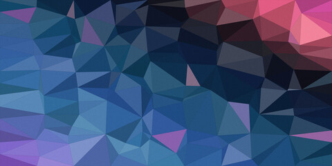 Fototapeta premium A modern abstract polygon background with blue, purple, and pink facets, creating a cool futuristic mood for technology websites, presentations, and ads.