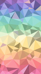 Obraz premium Vibrant low-poly polygon background with faceted shapes in purple, green, and pink gradients, creating an energetic, modern tech-style backdrop for design projects.