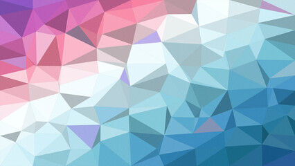 Obraz premium Abstract geometric polygon pattern in pastel pink, blue, and white creates a modern creative mood, ideal for technology, branding, and design backgrounds.