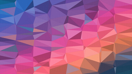 Obraz premium Abstract low-poly geometric background in a vibrant pink, purple, and blue gradient, ideal for modern tech websites, presentations, and creative branding.