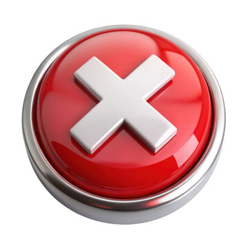 Red button with white X symbol for deletion or cancellation