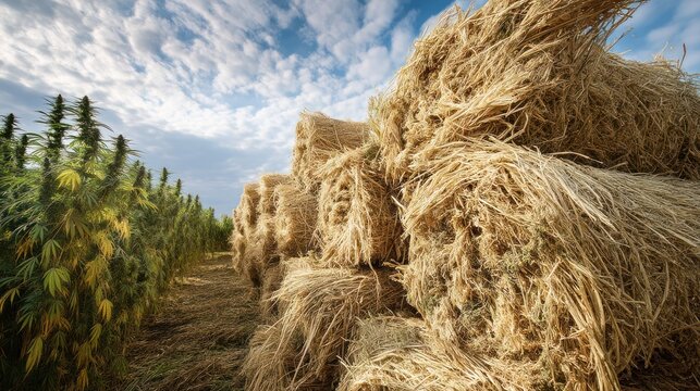 Harvested hemp used for biomass fuel