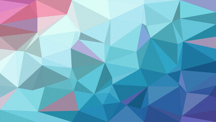 Obraz premium An abstract low-poly geometric pattern with blue, teal, and pink facets creates a modern, calm tech-style background with open space for text or branding.