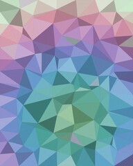 Obraz premium A vibrant faceted polygon abstract background blending pastel purple, teal, and blue, creating a modern geometric pattern ideal for website or presentation design.
