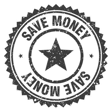 save money black grunge round stamp. save money stamp