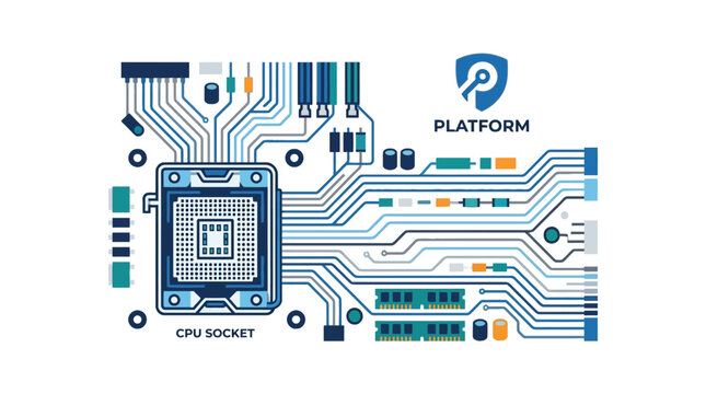 Electronic motherboard and cpu socket diagram.