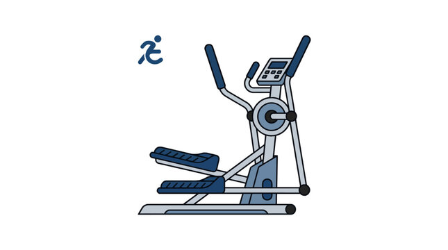Elliptical trainer machine for gym cardio workout.