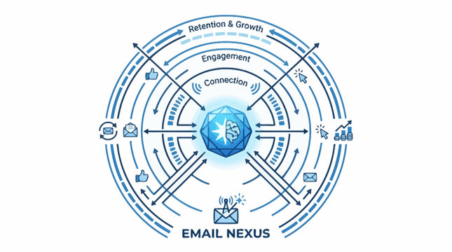 Email nexus enterprise diagram showing growth and retention.