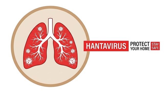 Hantavirus pulmonary syndrome awareness graphic with lungs illustration
