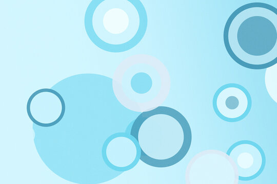 Abstract circular bubble shapes in light blue form a clean, modern tech pattern with smooth depth and soft glow, ideal as a background with copy space.