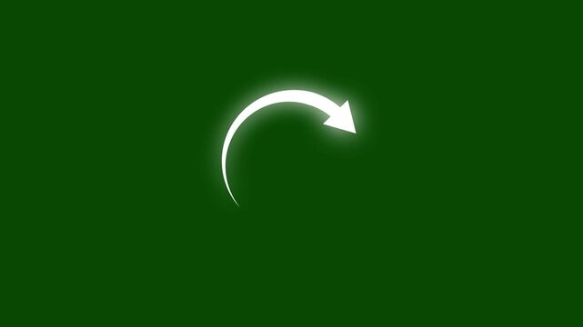 Minimalist glowing white circular arrow refresh icon animation on transparent background...