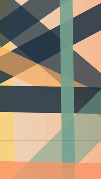 Geometric abstract pattern with intersecting teal, navy, and peach shapes in a modern graphic style, suitable for backgrounds, posters, and creative design layouts.