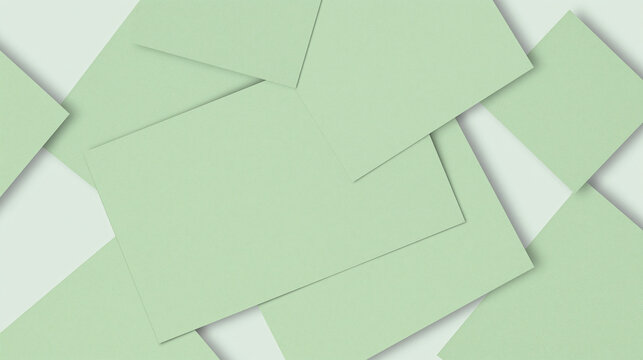 Light green paper collage flat lay texture minimal stationery background soft paper surface smooth design pastel sheets