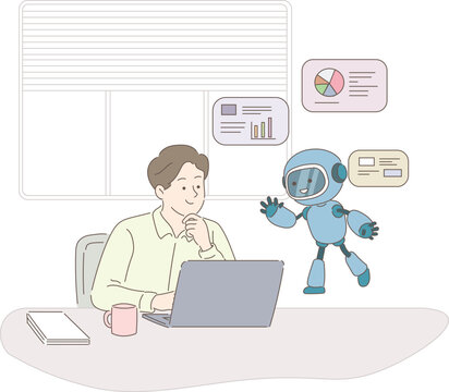 ai와 브레인스토밍 하는 직장인