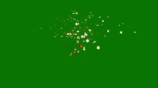 3D confetti explosion animation on greenscreen background. Perfect for celebration themes