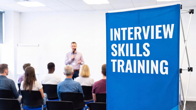 Interview skills training concept for job seeker preparation career coaching and professional development in recruitment workshop and employment readiness seminar