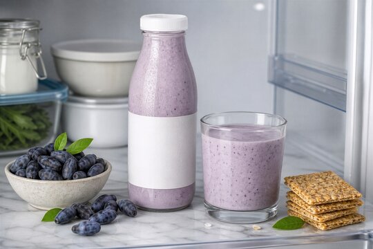 Delicious Honeysuckle Kefir Bottle and Snack