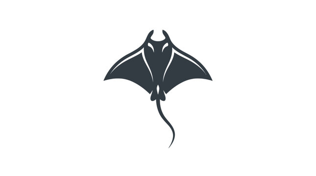 Artistic manta ray illustration with fin markings.