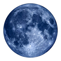 Obraz premium Full moon glowing in the dark night sky isolated on transparent background