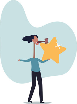 Downgrade credit rating, decrease reputation, trust or score drop, negative feedback, human life and situation.vector illustration.