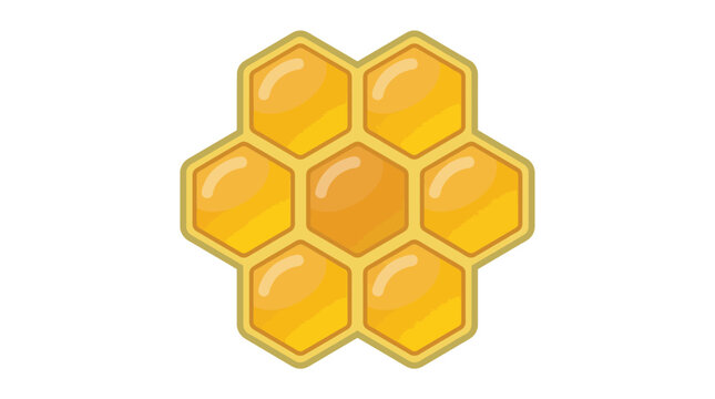 A vibrant yellow honeycomb vector illustration featuring shiny geometric hexagonal cells for modern graphic design projects