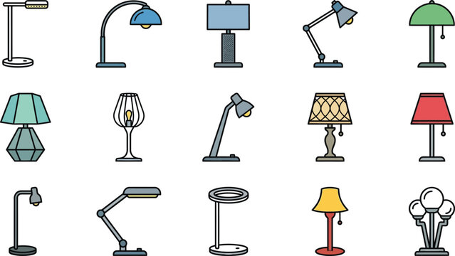 Collection of Various Desk Lamps 3.